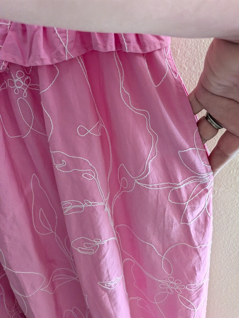 Crown & ivy Pink And White Embroidery Dress In Size XL - Picture 4 of 4